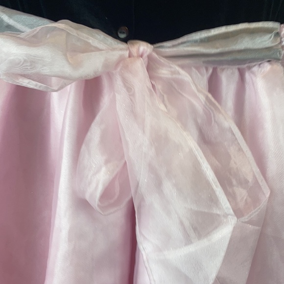 🌞Beautiful Jona Michelle Black Velour and Pink Lace Overlay Holiday Dress C - Picture 10 of 11